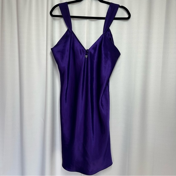 Erika Taylor Other - Erika Taylor Slip Dress Vintage Chemise Gown M Nightie Purple Satin Sleep Sexy